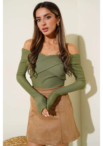 Madonna Çapraz Yaka Bluz Yeşil T4331 fiyatları