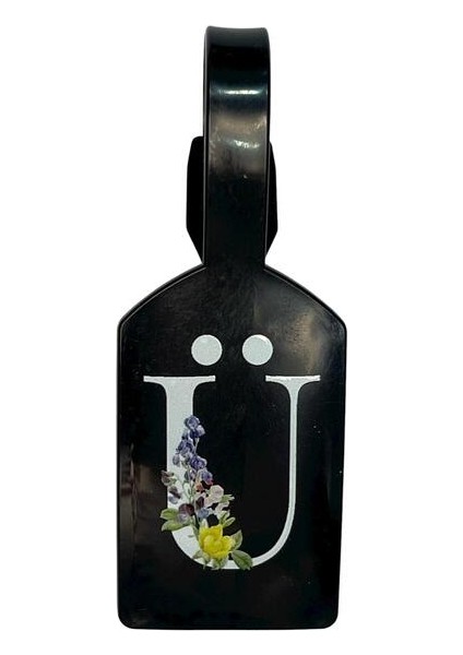 Ü Harf Siyah Bavul Etiketi,valiz Etiketi,kartlık,isimlik,bagaj Etiketi
