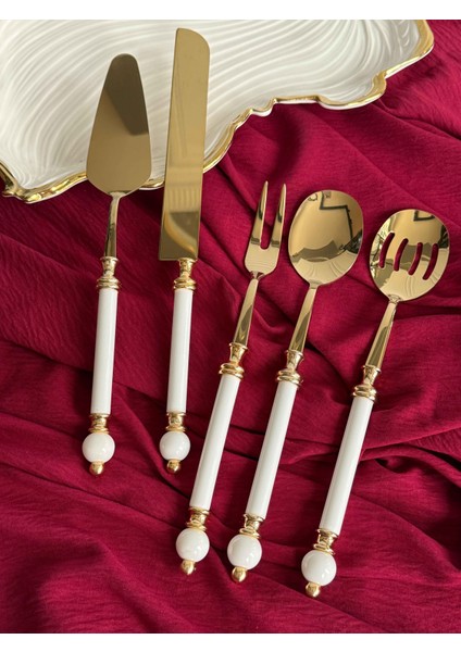 Knob Gold Servis Kaşık Seti 5'li