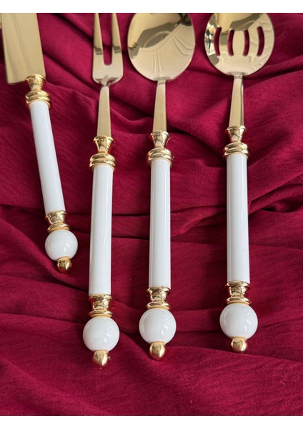 Knob Gold Servis Kaşık Seti 5'li modelleri