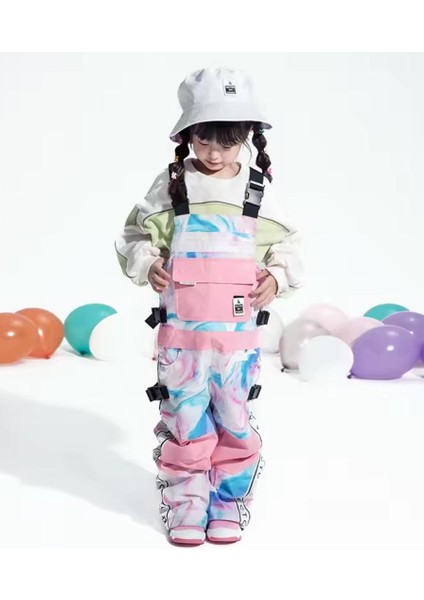 Ekstra Kalın Çocuk Kayak Pantolonu , Düz Tam Tulum Rüzgar Geçirmez - Su Geçirmez, Outdoor Çocuk Pantolonu , Snowboard Kar Pantalonu indirimleri