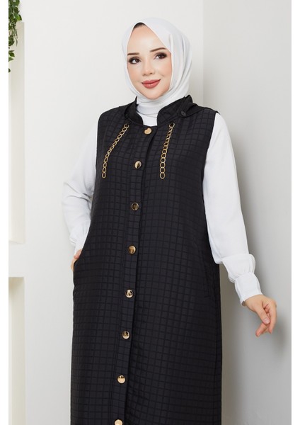 Kadın Gold Aksesuar Detaylı Kapitone Yelek -PMK460 fırsatları