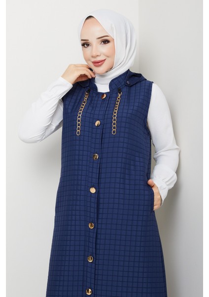 Kadın Gold Aksesuar Detaylı Kapitone Yelek -PMK460 fırsatları