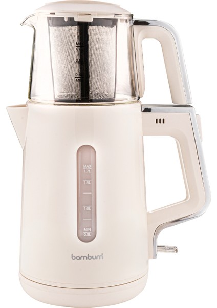 Şeffaf Cam Demlikli Çay Makinesi, Pratik ve Şık Tasarım