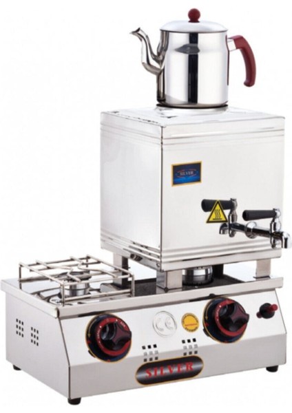 Şeffaf Çift Tablı Doğalgazlı Çay Ocağı 15'lik Ekonomik