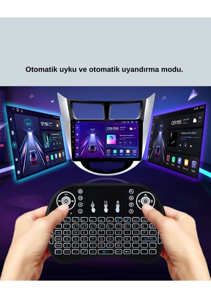 Zeroshop Işıklı Kablosuz Mini Klavye – 2.4 Ghz, Dokunmatik Mouse Özellikli indirimleri