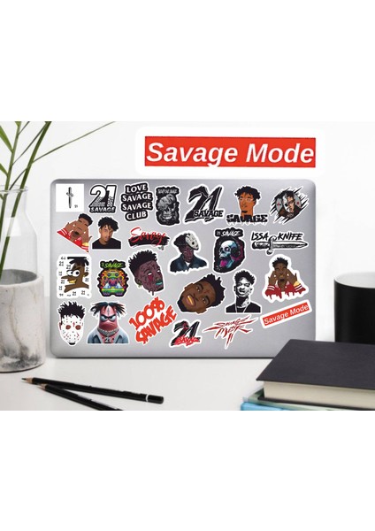 21 Savage Sticker Seti | Laptop Ajanda Notebook Tablet Telefon Defter Etiket Bullet Journal