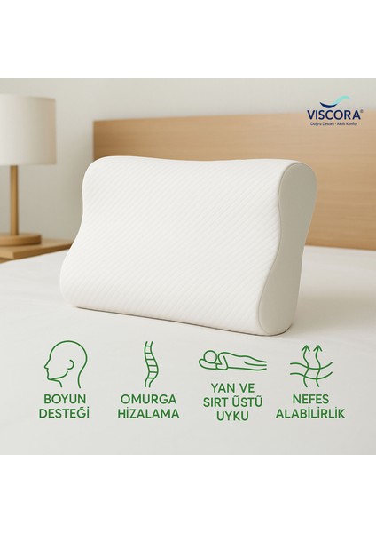 Ortopedik Visco Boyun ve Omurga Destek Yastığı – Yan ve Sırt Üstü Uyku Için Ergonomik Konfor fiyatları