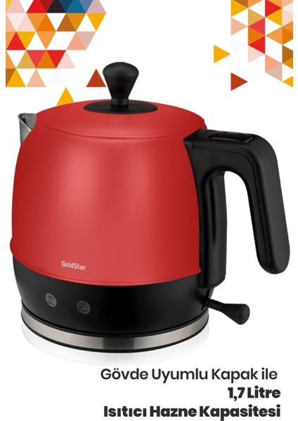 Kırmızı Paslanmaz Çelik Çay ve Su Isıtıcı, Pratik ve Şık Tasarım modelleri