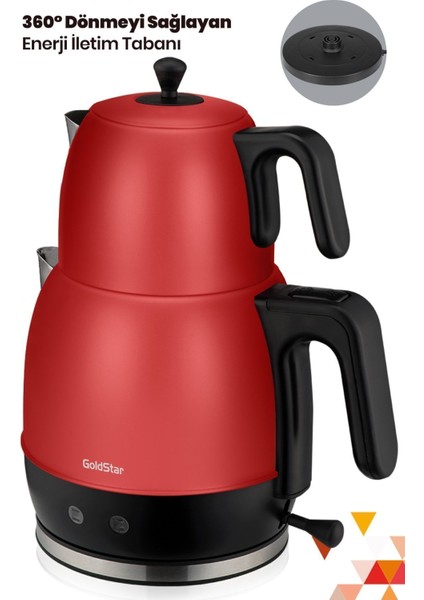 Kırmızı Paslanmaz Çelik Çay ve Su Isıtıcı, Pratik ve Şık Tasarım indirimleri