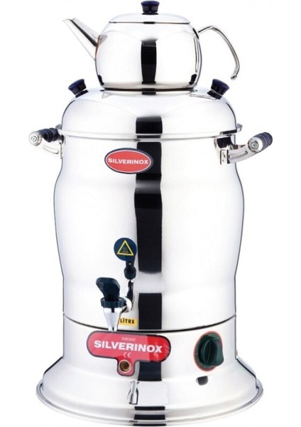 10 Litre Metal Çay Semaveri, Tek Demlik, Şık ve Dayanıklı Tasarım