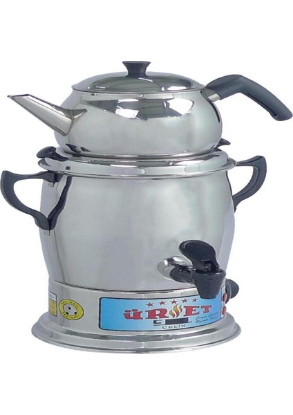 12 Litre Şık Çelik Semaver, Dayanıklı ve Kullanışlı, Beyaz Renk