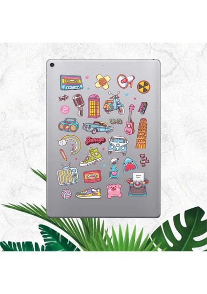 90'lar Temalı Seri 1 Sticker Seti | Laptop Ajanda Pc Tablet Telefon Defter Etiket Bullet Journal