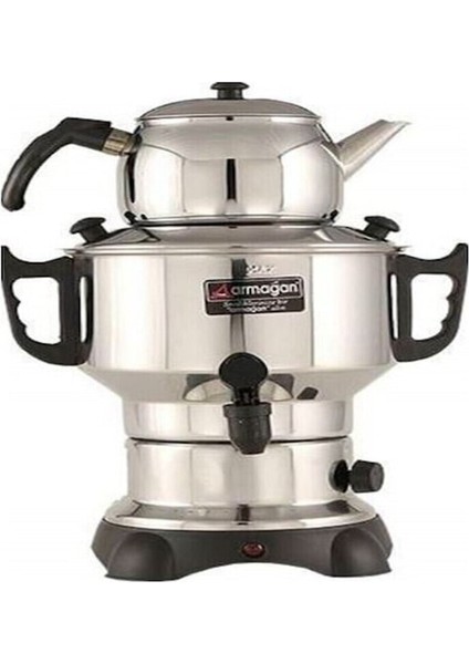 Inox 60 Bardaklık 6 L Elektrikli Çay Semaveri Beyaz