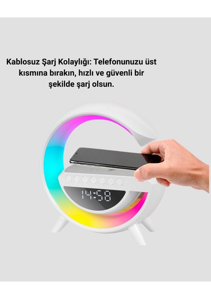 Zeroshop Renkli Işıklı 15W Kablosuz Şarjlı Masa Lambası fiyatları