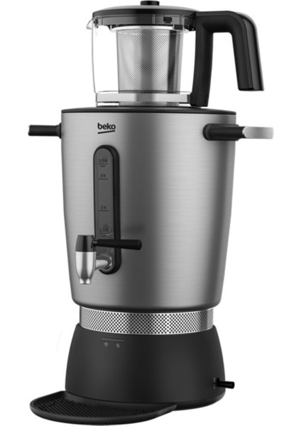 Gri Renkli Şık ve Kullanışlı Geleneksel Semaver, Evinizde Sıcaklık Sağlar