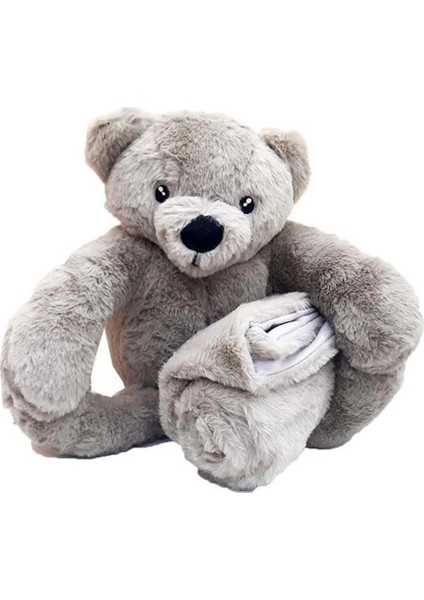 Peluş Oyuncak Büyük Kül Rengi Battaniyeli Ayı fiyatları