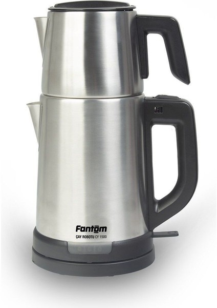 Çelik Çay Makinesi 1800W Gri Inox, Hızlı ve Pratik Demleme Şık Tasarım