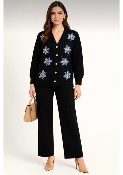 Çiçekli Triko Takım