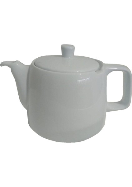 Gri ve Beyaz Porselen Semaver Demliği, Sıfır Uyumlu, Süzgeçsiz, Şık ve Kullanışlı