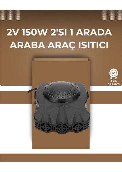 Zeroshop 12V Araç Fanı & Isıtıcı | Ön Cam Buzu Çözücü, 360° Ayarlanabilir Başlık, Anında Sıcaklık