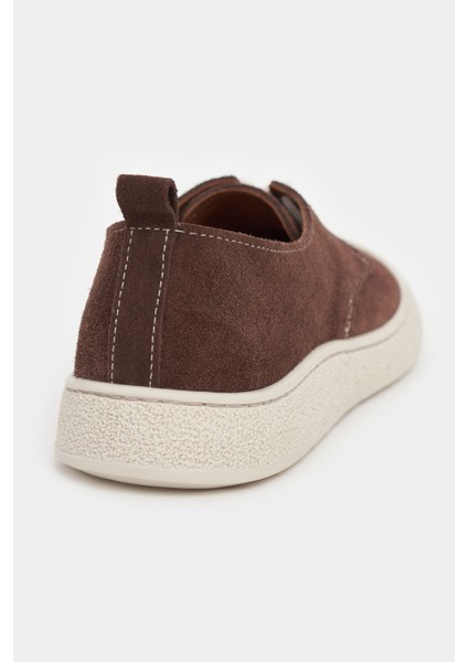 Space Kahve Hakiki Süet Bağcıklı Casual Sneaker Kadın Ayakkabı indirimleri