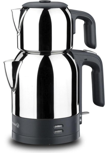 Inox ve Siyah Renkli Elektrikli Çaydanlık, 1.8 Lt Kapasite