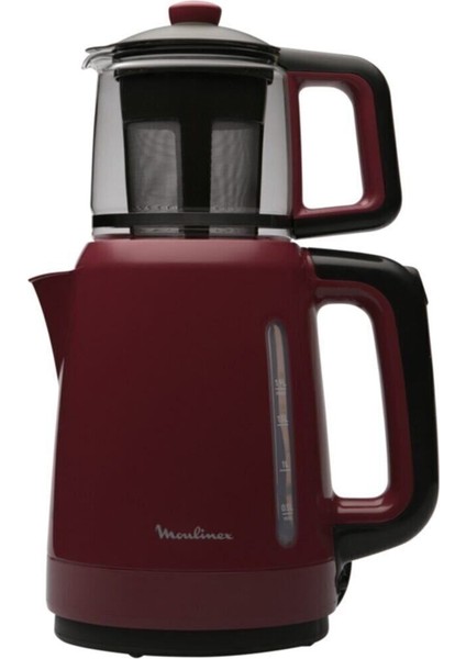 1500 Watt Cam Demlikli Çay Makinesi, Şık Bordo Tasarım, Hızlı ve Pratik Çay Keyfi