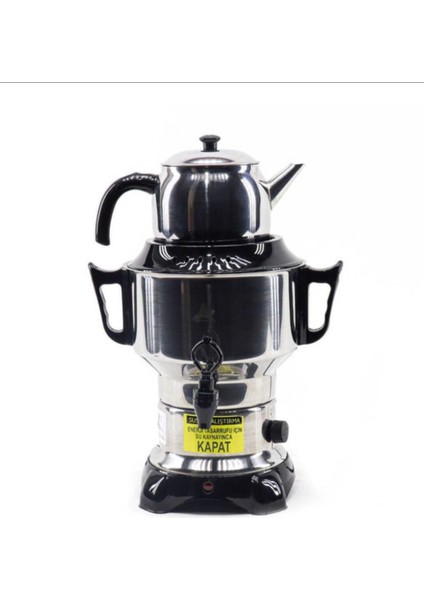 Elektrikli 60 Bardak Çelik Semaver, Beyaz Renk, Şık ve Dayanıklı Tasarım