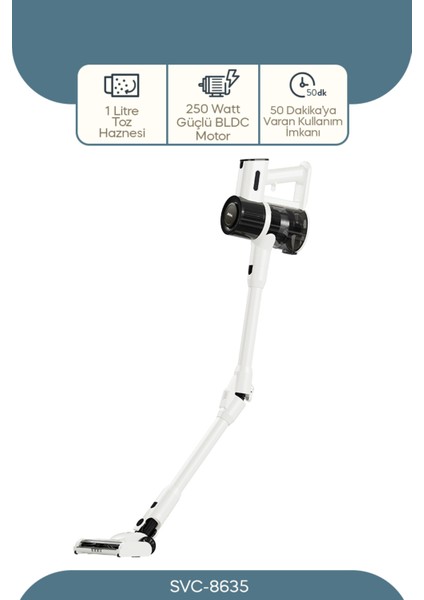 Kablosuz LED Aydınlatmalı Dikey Süpürge, Şarjlı, Güçlü ve Kullanışlı Temizleme Cihazı