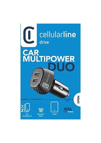 Cellularlıne 40W 2 Port (20W+20W ) Araç Şarj Cihazı Siyah modelleri