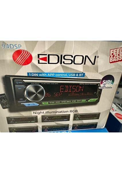 Edıson Emp Dsp USB Aux Bluetooth Fm Radio Oto Teyp Mp3 4X55 Watt Yeni