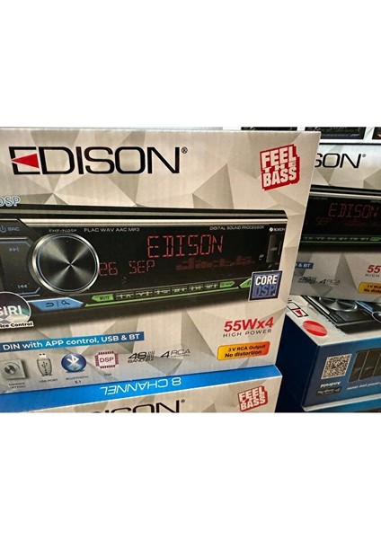 Edıson Emp Dsp USB Aux Bluetooth Fm Radio Oto Teyp Mp3 4X55 Watt Yeni modelleri