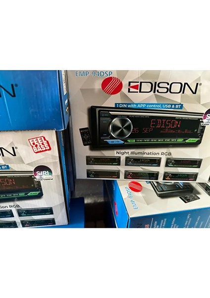 Edıson Emp Dsp USB Aux Bluetooth Fm Radio Oto Teyp Mp3 4X55 Watt Yeni indirimleri