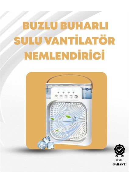 Zeroshop Taşınabilir 3'ü 1 Arada Mini Fan | Nemlendirici + Soğutucu + Gece Lambası
