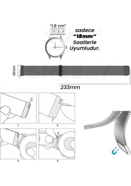 Huawei Watch Gt 6 (41 Mm) Uyumlu Hasır Milano Metal Kordon fiyatları