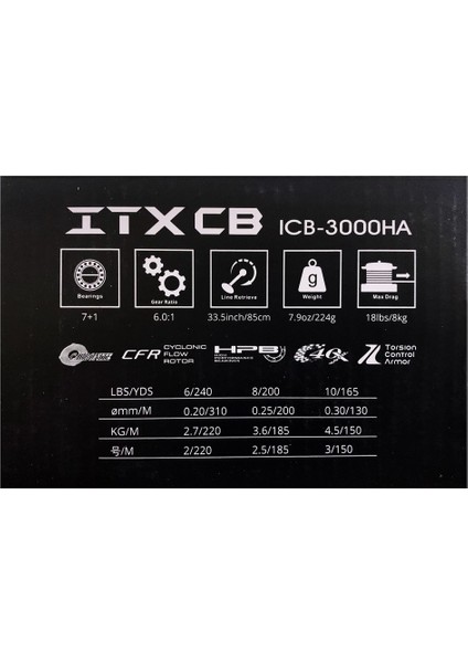 Itx Cb ICB-3000HA 7+1bb Spin Olta Makinesi modelleri
