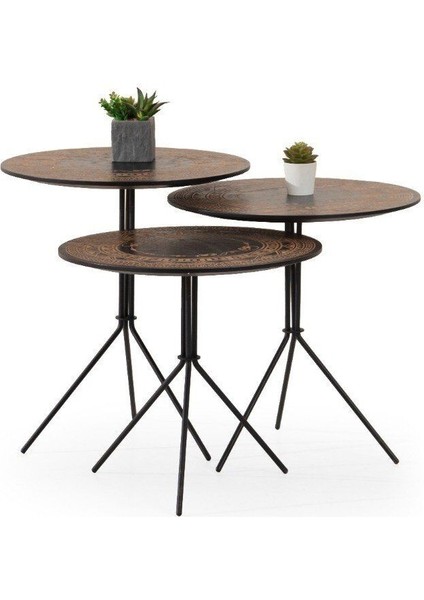 Etnik Üçlü Zigon Sehpa Seti fiyatları