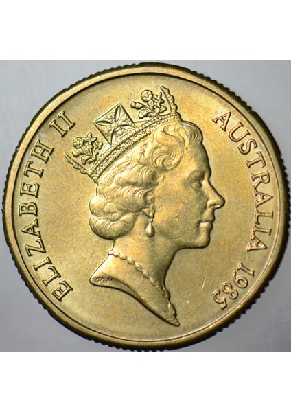 Avustralya 1 Dolar 1985 Kraliçe Iı. Elizabeth. Kanguru Temalı 25 mm Çilaltı. modelleri