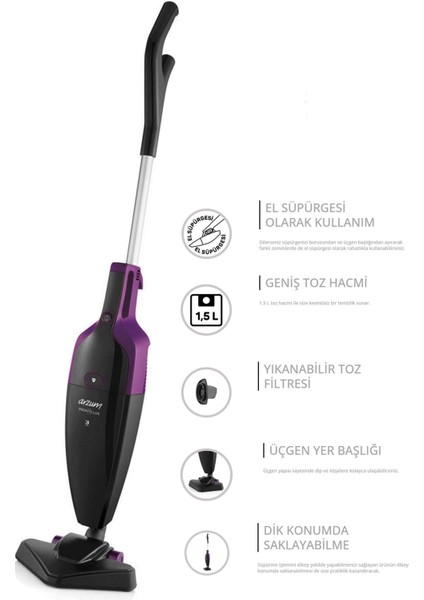 Dikey Elektrikli Süpürge 800W Mürdüm, Pronto Lux 2'li Arada AR4075 fiyatları