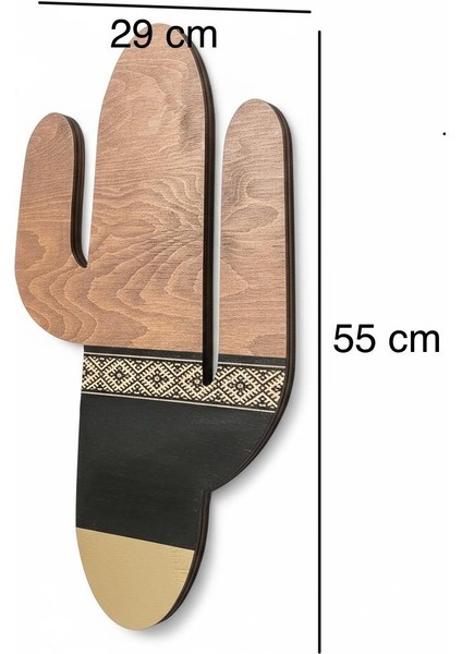 Kaktüs Duvar Süsü, Etnik Desen, Kendinden Yapışkanlı, Siyah&beyaz Detaylı, Tek Adet, 55X29CM Ölçü fiyatları