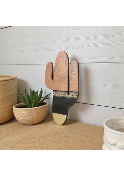 Kaktüs Duvar Süsü, Etnik Desen, Kendinden Yapışkanlı, Siyah&beyaz Detaylı, Tek Adet, 55X29CM Ölçü fırsatları