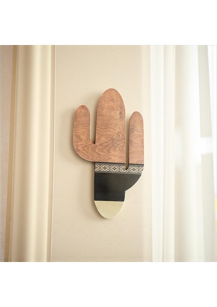 Kaktüs Duvar Süsü, Etnik Desen, Kendinden Yapışkanlı, Siyah&beyaz Detaylı, Tek Adet, 55X29CM Ölçü indirimleri