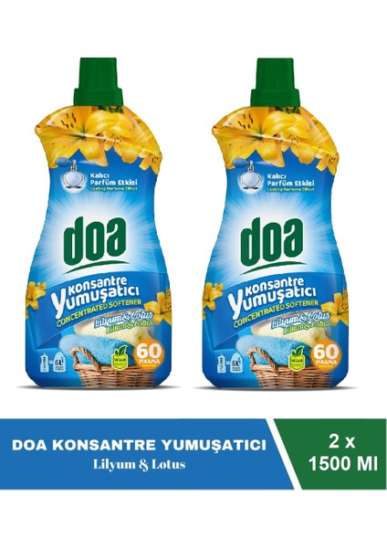 Konsantre Çamaşır Yumuşatıcı Lilyum Lotus 1500 ml x 2 Adet