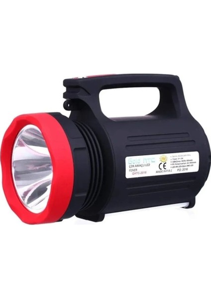 Yüksek Kapasiteli Şarj Edilebilir 10WATT LED GHTC-2910 El Feneri ( Lisinya )