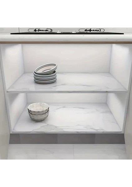 Mermer Desenli Mutfak Duvar Kağıdı Sticker - 5m x 60CM: Su ve Yağa Dayanıklı, Yüksek Sıcaklık Esnekliğine Sahip Tezgah, Dolap, Ocak Yenileme Folyosu T10 ( Lisinya ) modelleri