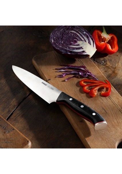 32160 Elite Şef Bıçağı 19 cm - Perçinli Kahverengi Kompozit Sap - Lisinya