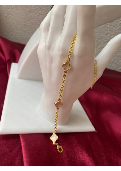 Kararmaz Çelik Beyaz Yonca Gold Bileklik indirimleri