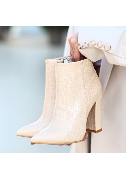 Loora Ten Rugan Desenli Topuklu Bot - Lisinya fırsatları