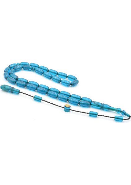 Hakan Turan Imzalı Kapsül Kesim Mavi Ateş Kehribar Tesbih